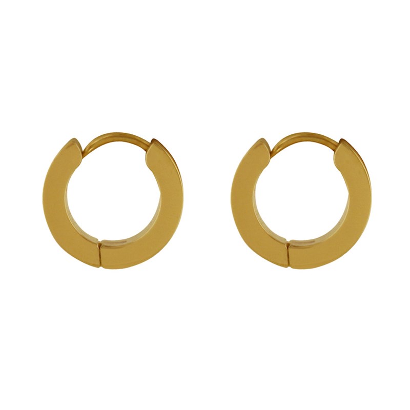 Boucles d'Oreilles Acier Doré Mini Créoles 1,3cm