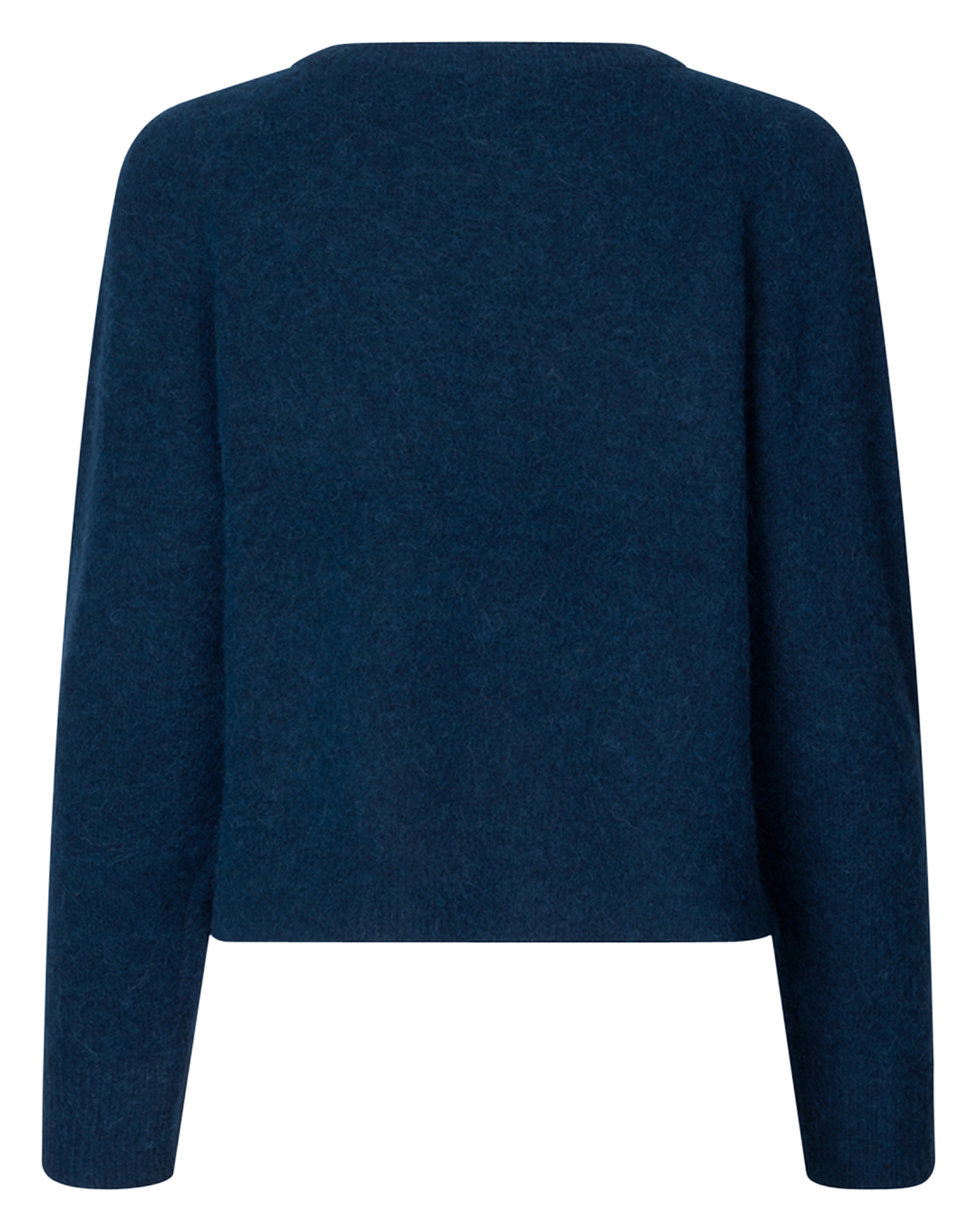 Pull col rond en laine mélangée | Bleu