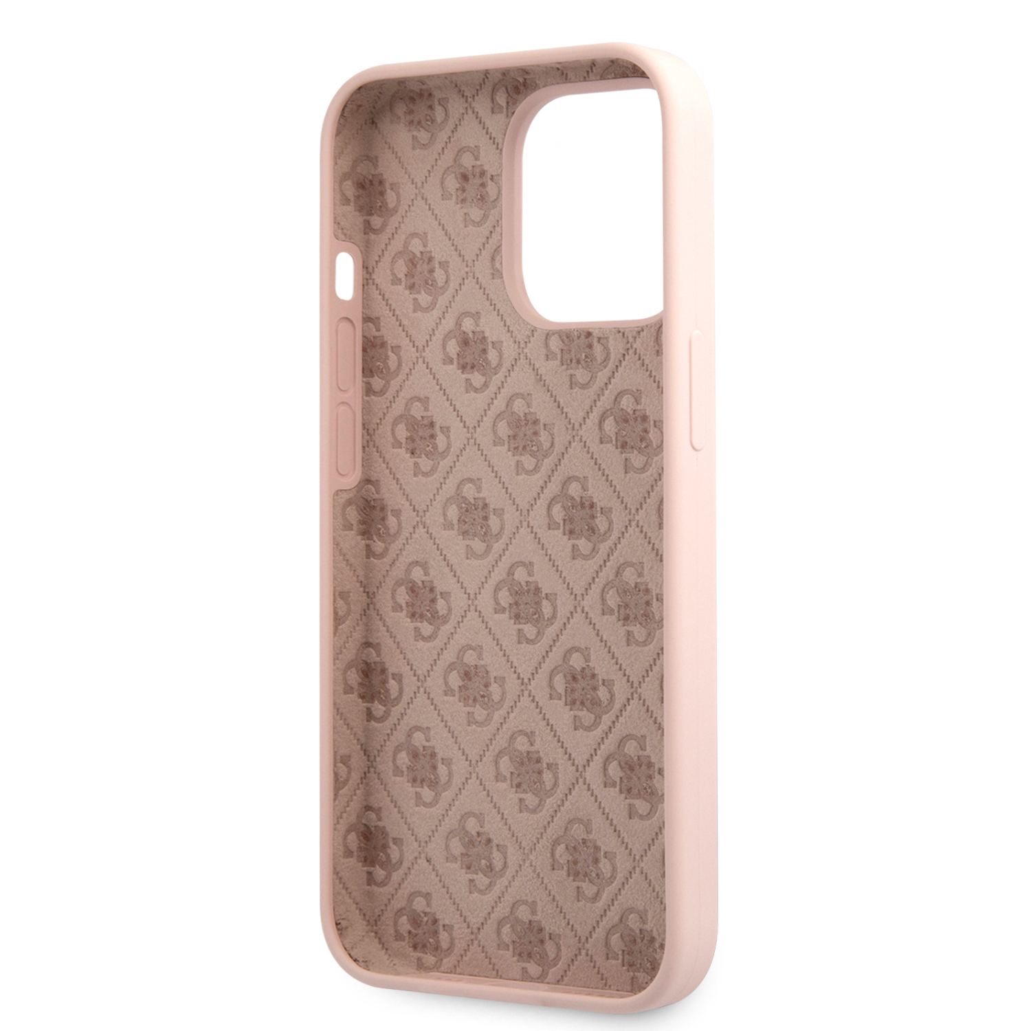 iPhone 13 Pro MagSafe Silikon Hardcase Hülle Vintage Script (GUHMP13LLSLMGLP) - Rosa / Gold