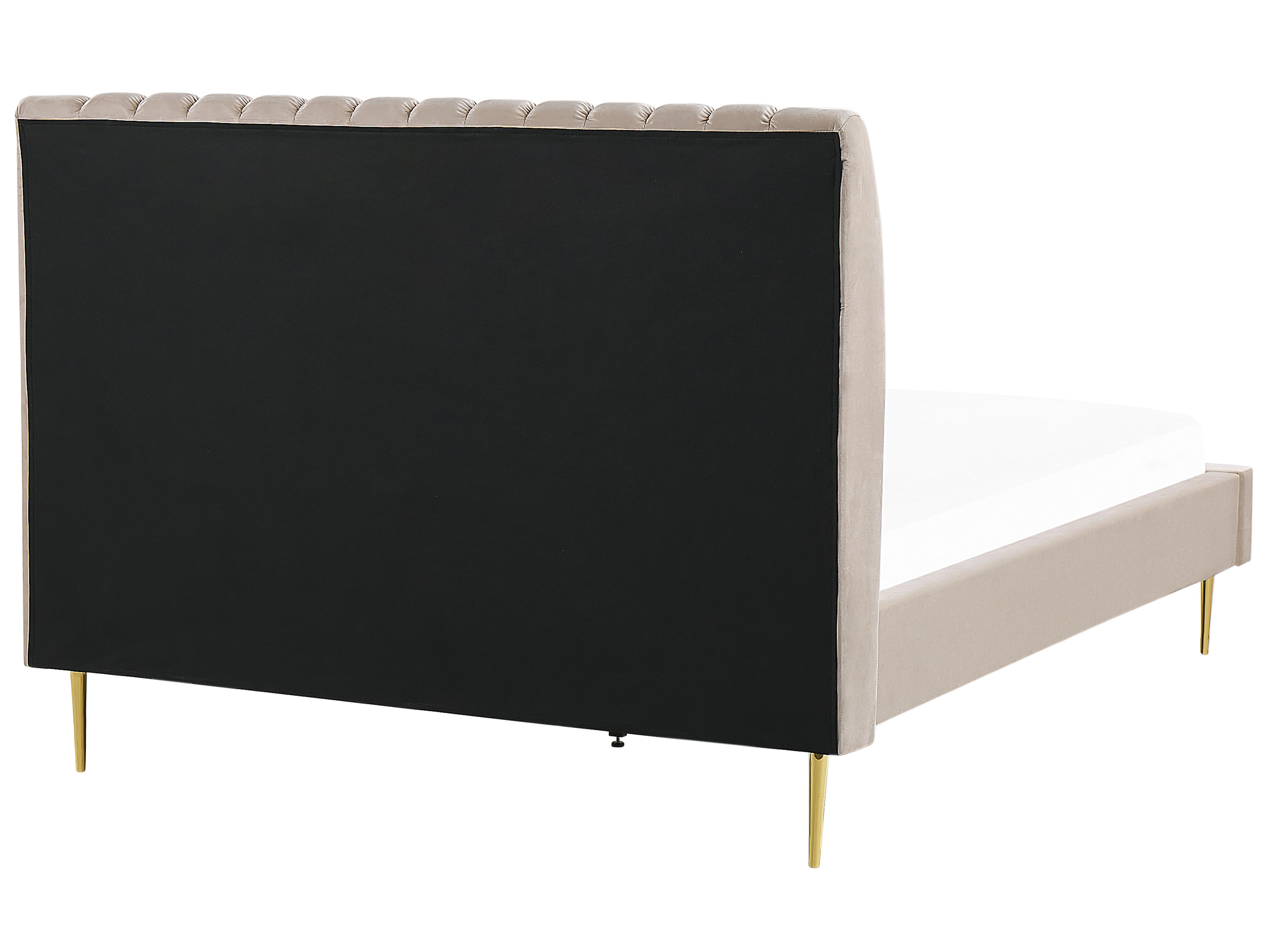 Bed Fluweel MARVILLE 180 x 200 cm Zandbeige
