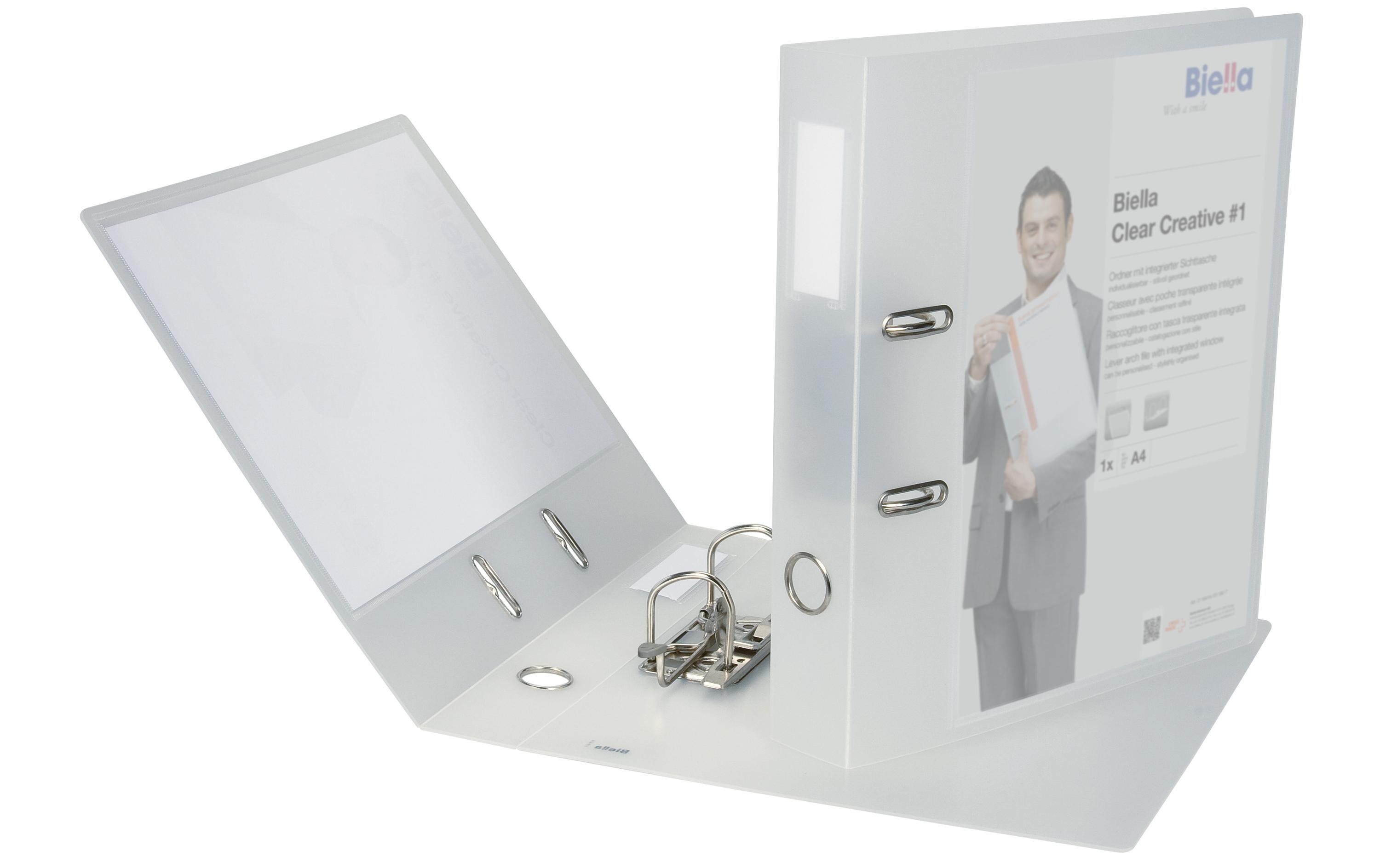 Ordner Clear Creative A4 4 cm, TransparentOrdner Clear Creative mit transparenter Sichttasche