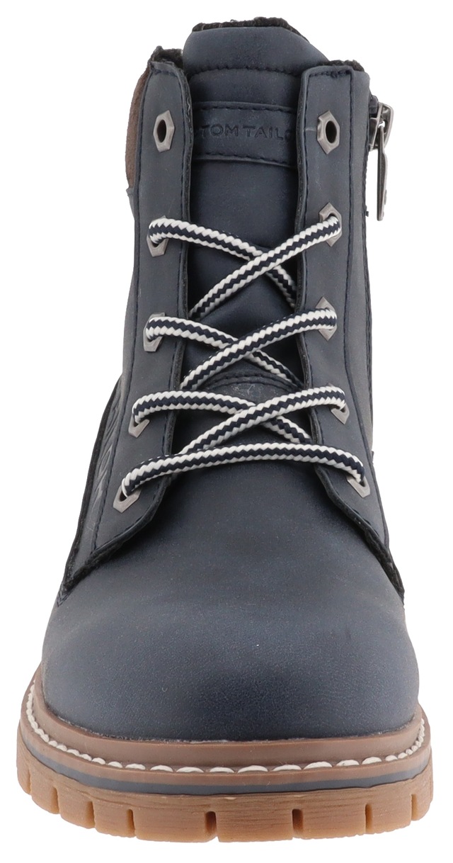 TOM TAILOR Schnürboots  mit gepolstertem Schaftrand; Komfortweite G