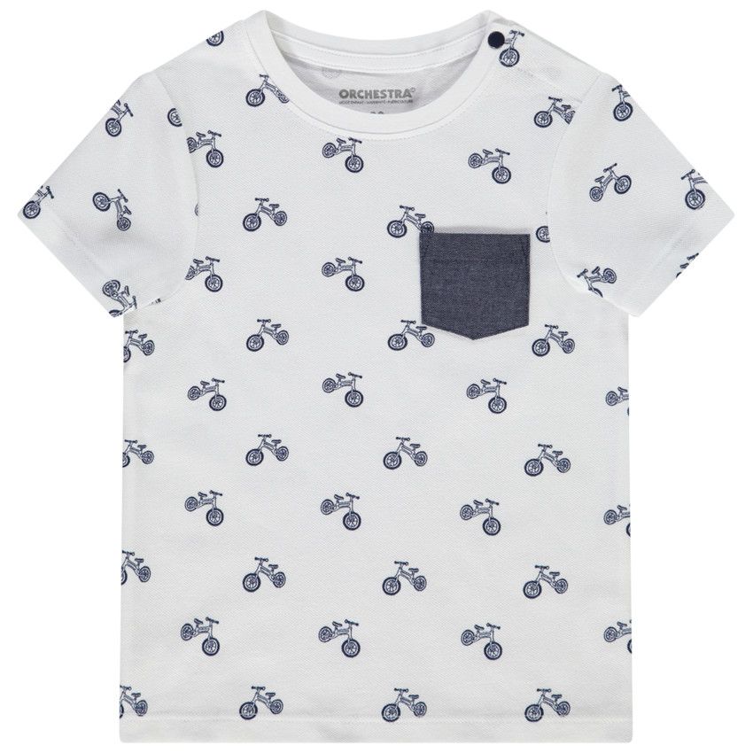 T-shirt manches courtes imprimé vélos pour bébé garçon - Blanc