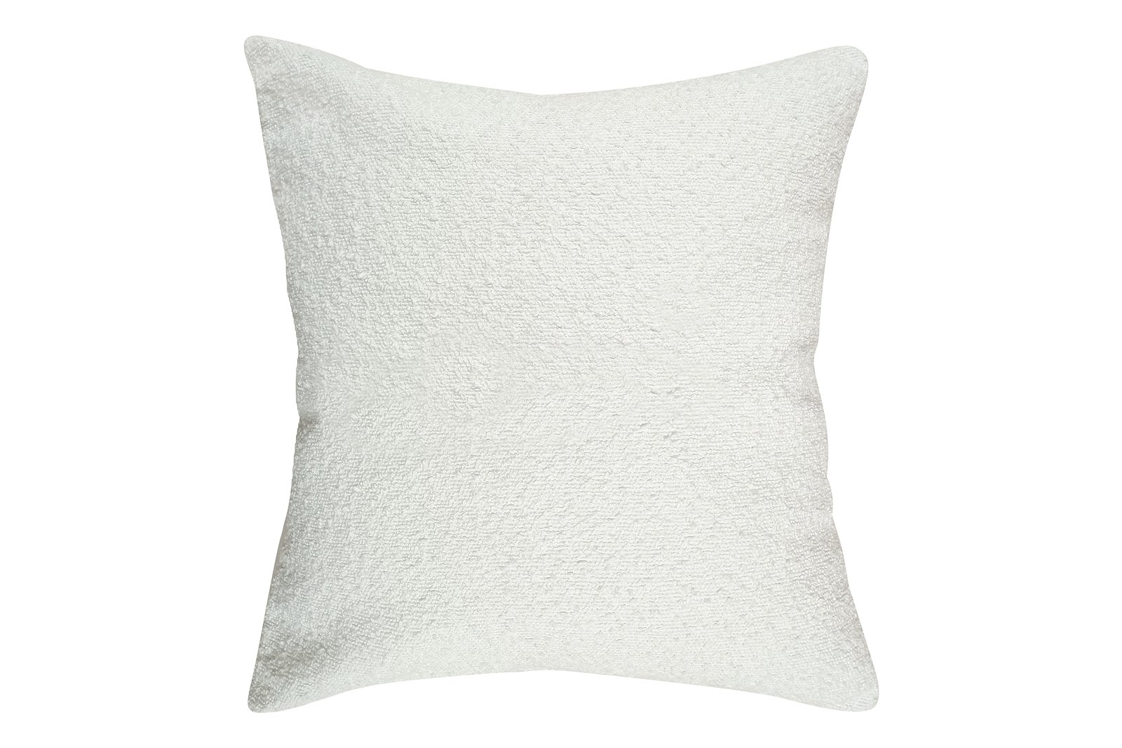 Belinda pute Hvit bouclé tekstil med dun/fjærfyll. 50x50,