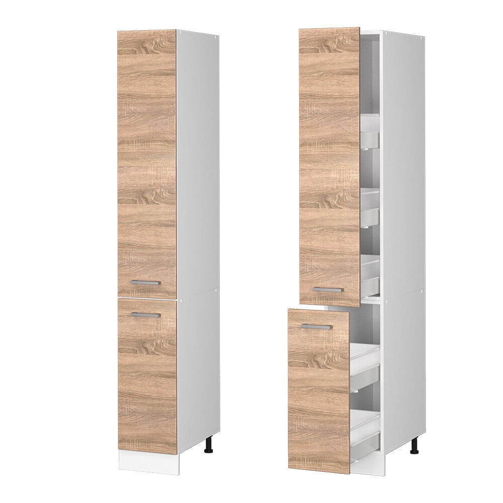 Vicco Apothekerhochschrank Küchenschrank Küchenzeile R-Line 30 cm Weiß Sonoma