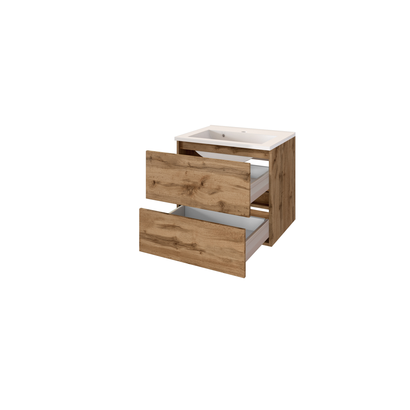 Waschtisch BAABE - Wotaneiche - mit Mineralgussbecken - 60 cm