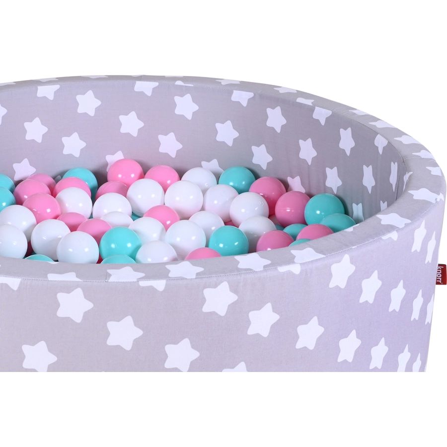 knorr toys® Bällebad soft - Grey white stars - 300 balls rosecremelightblue grau