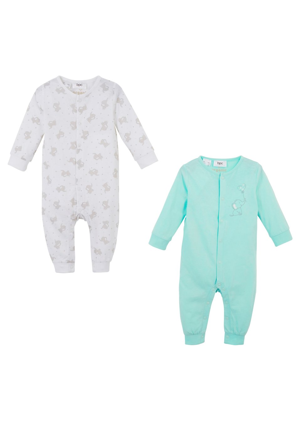 Lot de 2 grenouillères bébé coton