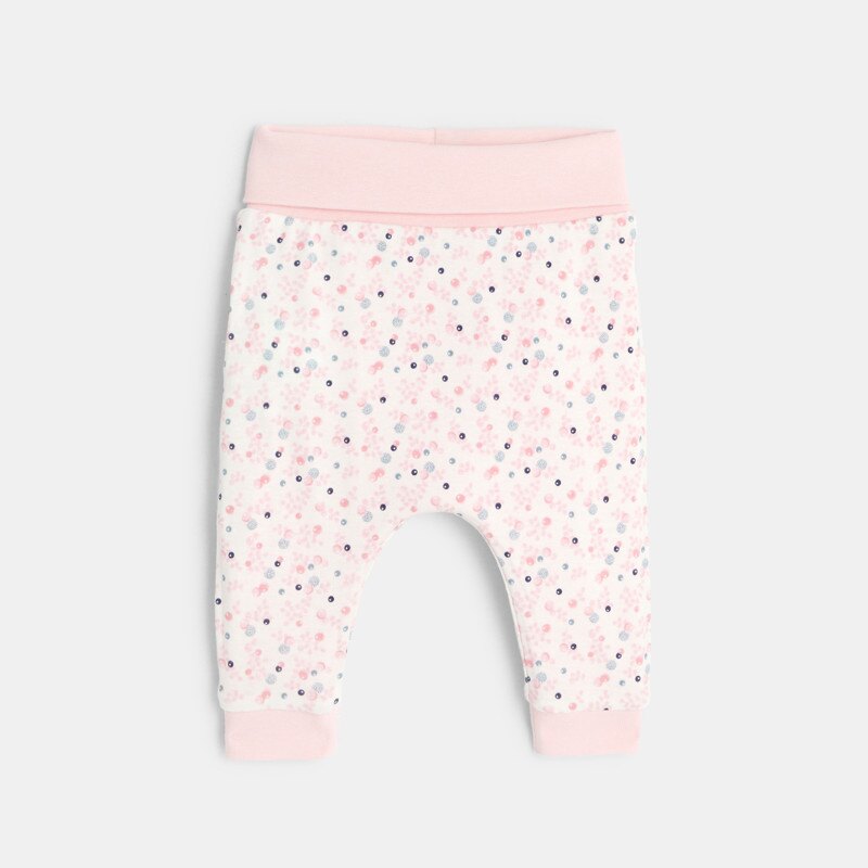 Pantalon réversible en jersey rose naissance Rose