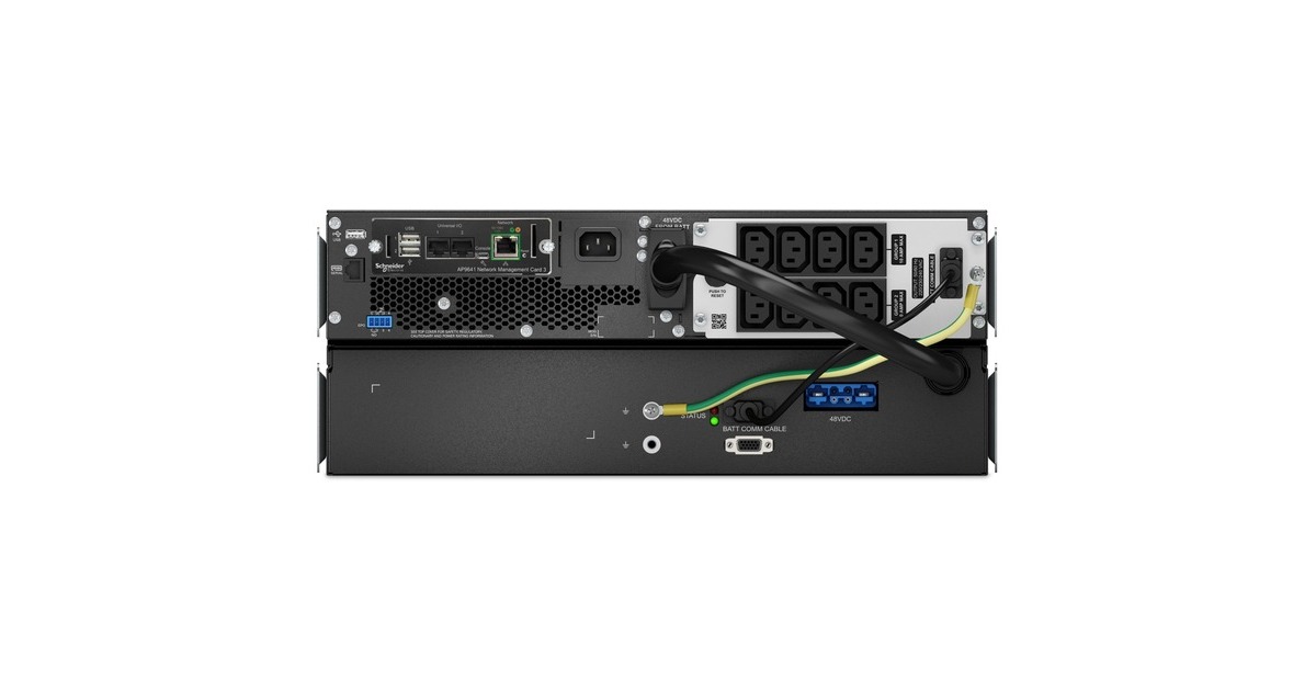 APCSmart-UPS Li-Ion SRTL1500RM4UXLI-NC Noodstroomvoeding ups  (Zwart/zilver, 1500VA, 8x C13, USB, Rack/tower convertible, long runtime, NMC)