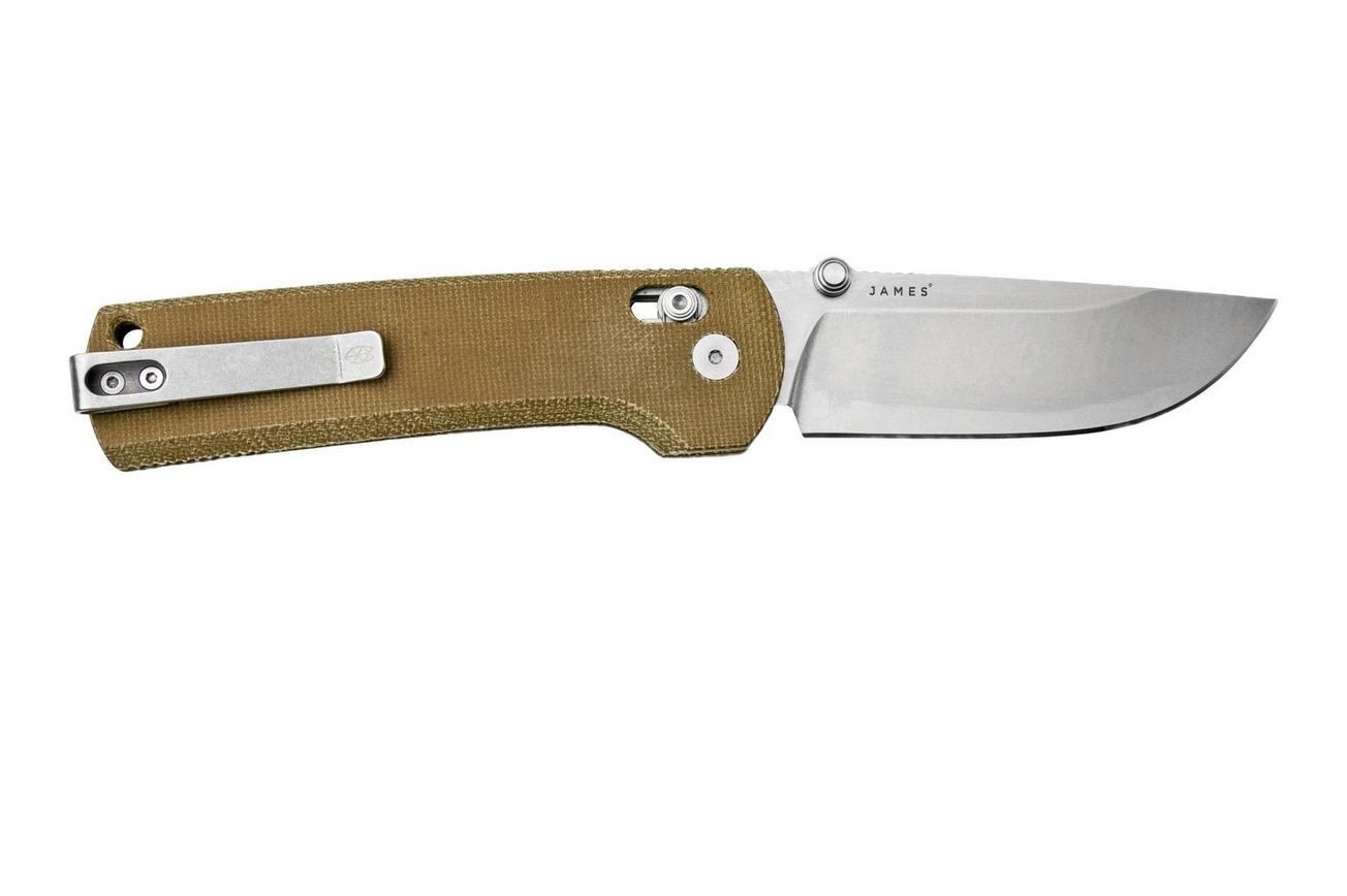 The James Brand The Kline OD Green Stainless Micarta JAKN120127-00 zakmes