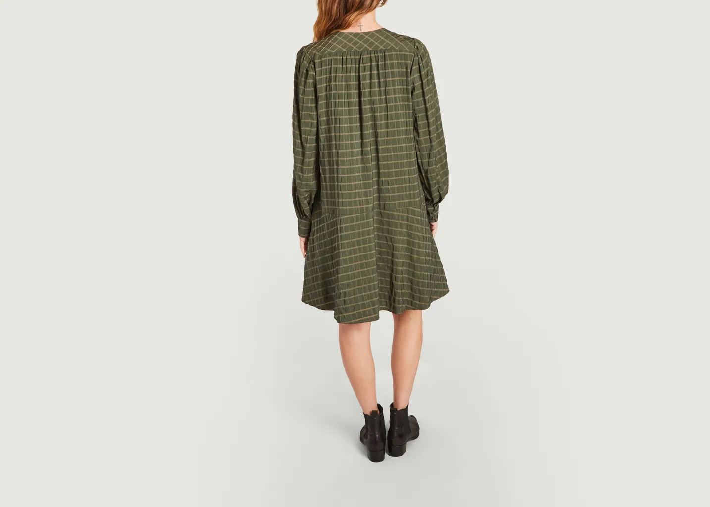 Robe courte manches longues à carreaux Jetta Samsoe Samsoe