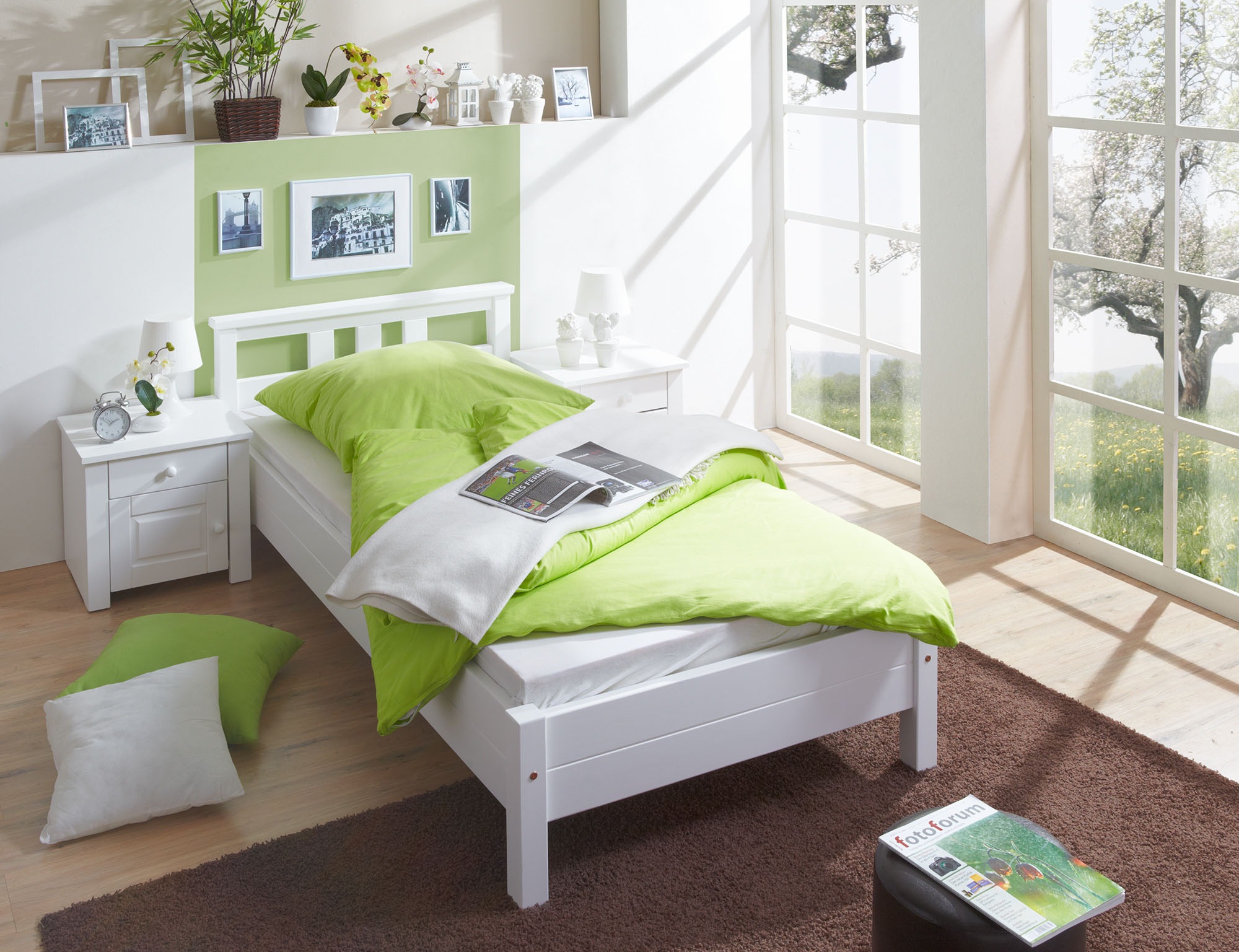 Ticaa Futonbett »Merci« Einzelbett, aus Kiefer Massivholz, inkl. Rollrost