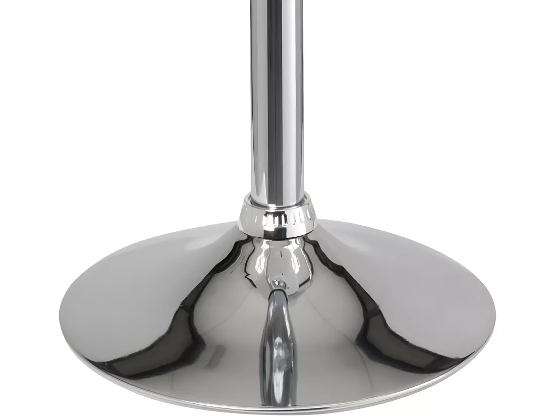 Lot 2 tabourets de bar cuisine coussin simili cuir pivotant hauteur réglable pied chrome SIG (noir)
