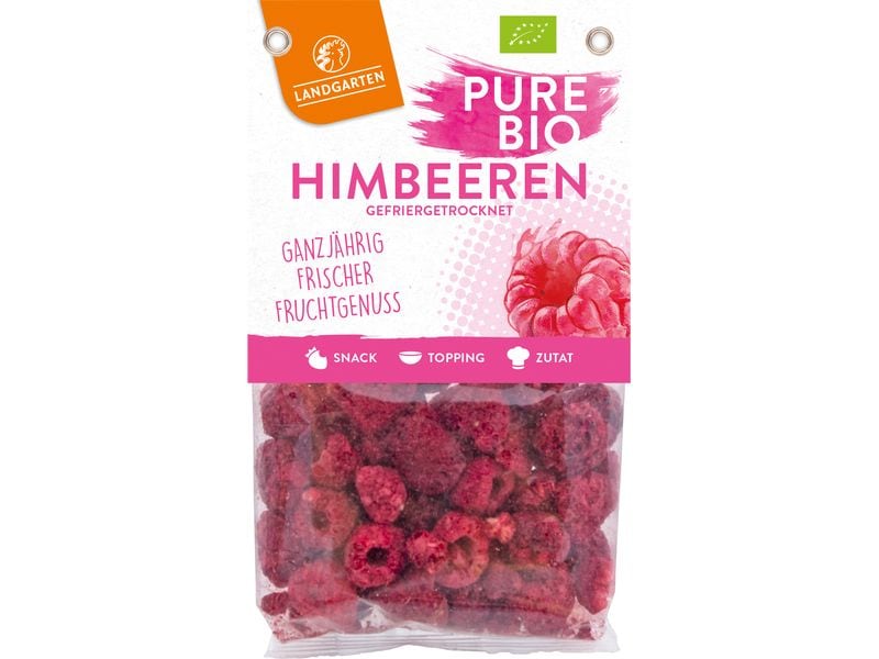 Landgarten Himbeeren gefriergetrocknet 20 g Himbeeren voller Geschmack, Vitamine und Mineralstoffe