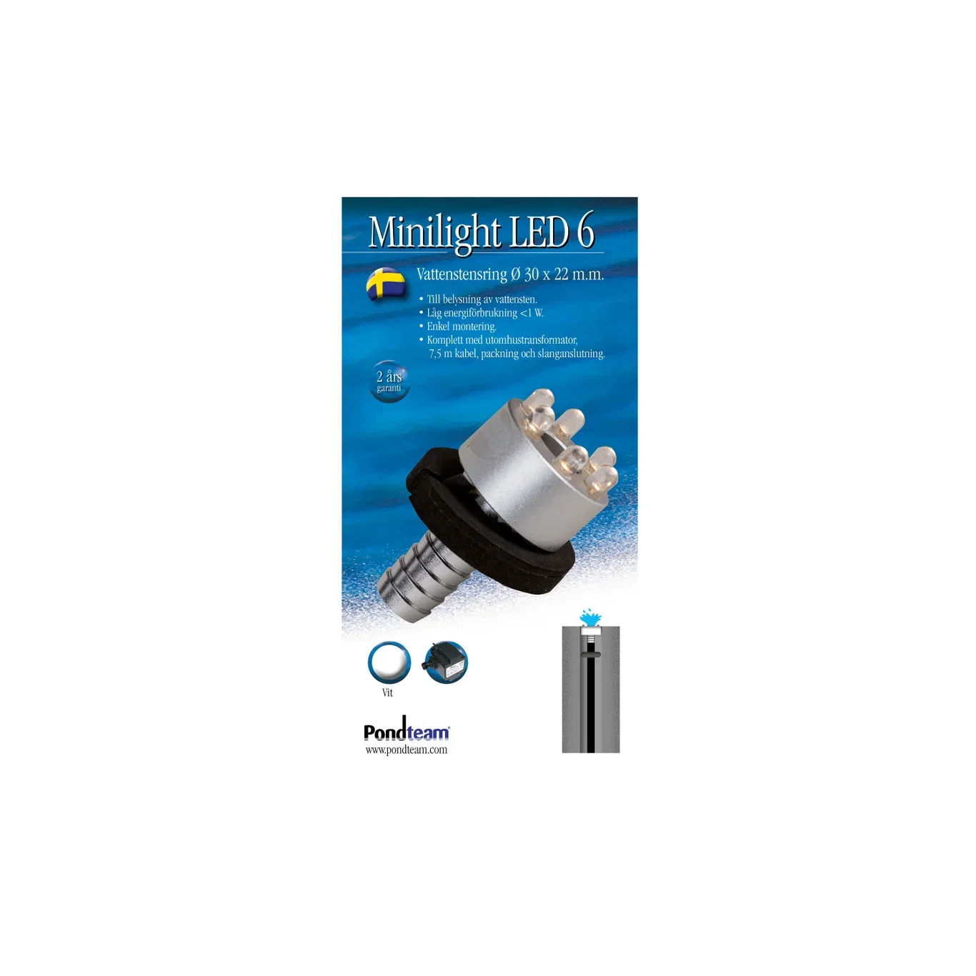 Pondteam Vannsteinring LED 6 dioder