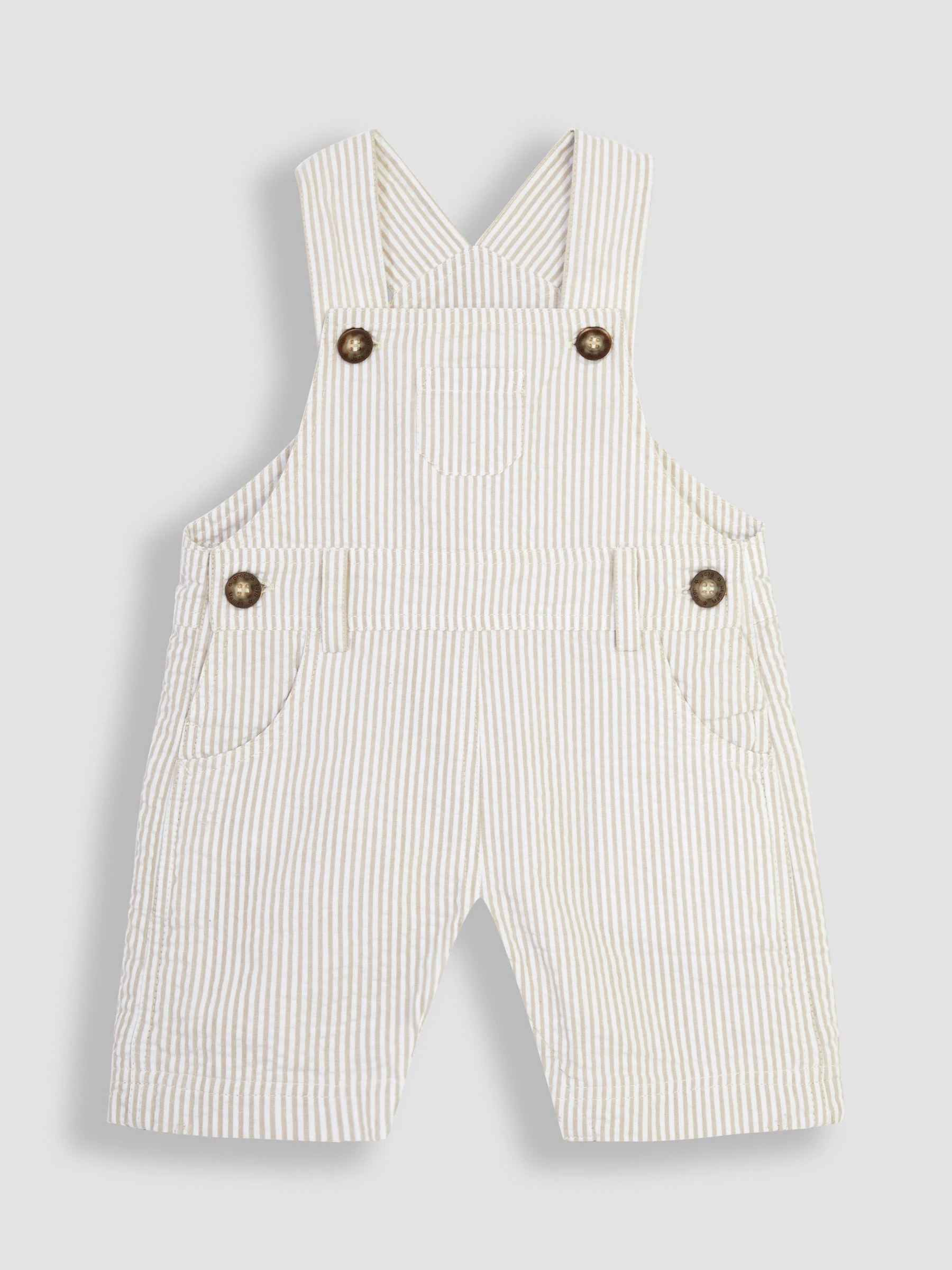 JoJo Maman Bébé - Gestreepte seersucker tuinbroek