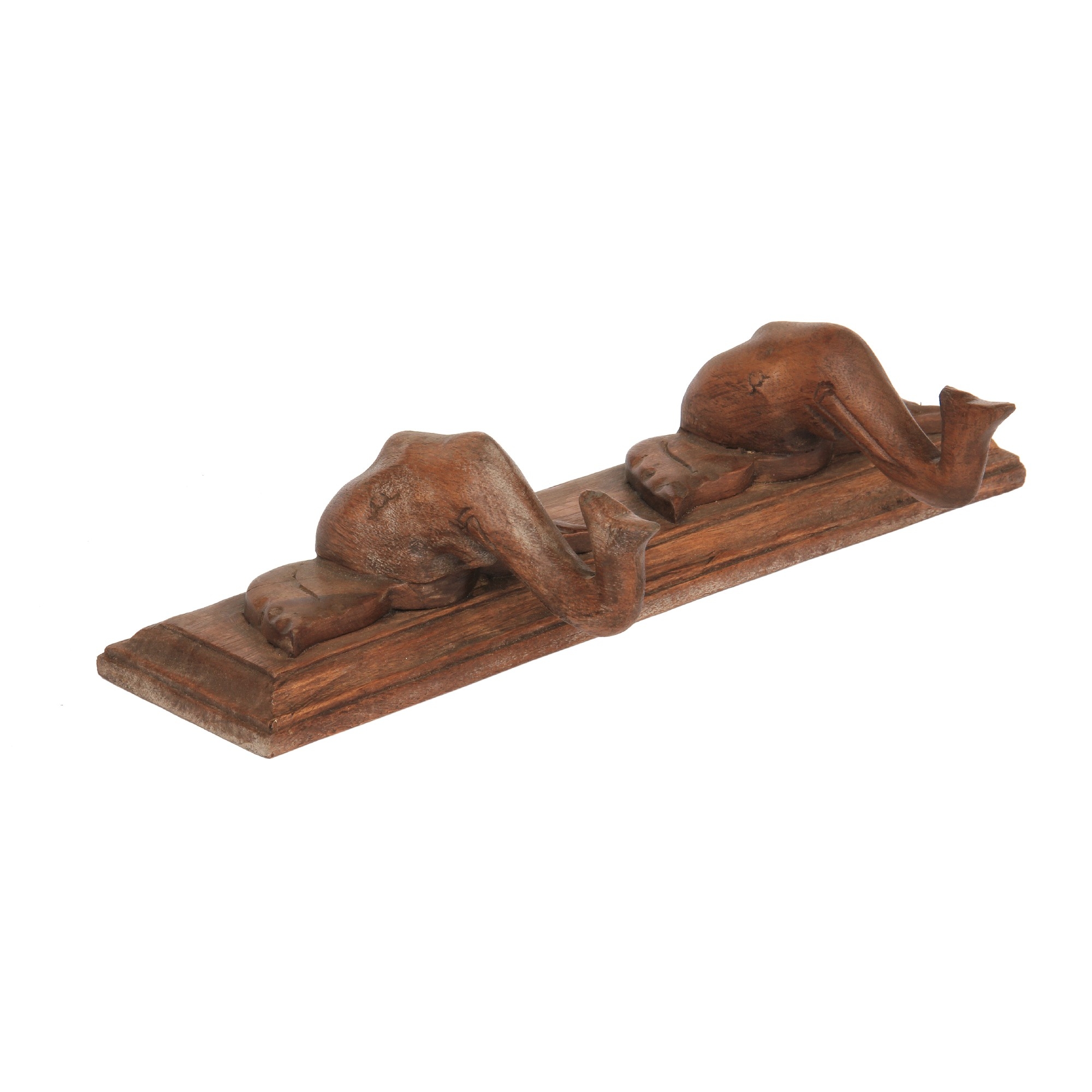 2er Wandhaken Elefantenkopf, natur, B 43 cm, H 18 cm, L 9 cm von fischer's lagerhaus