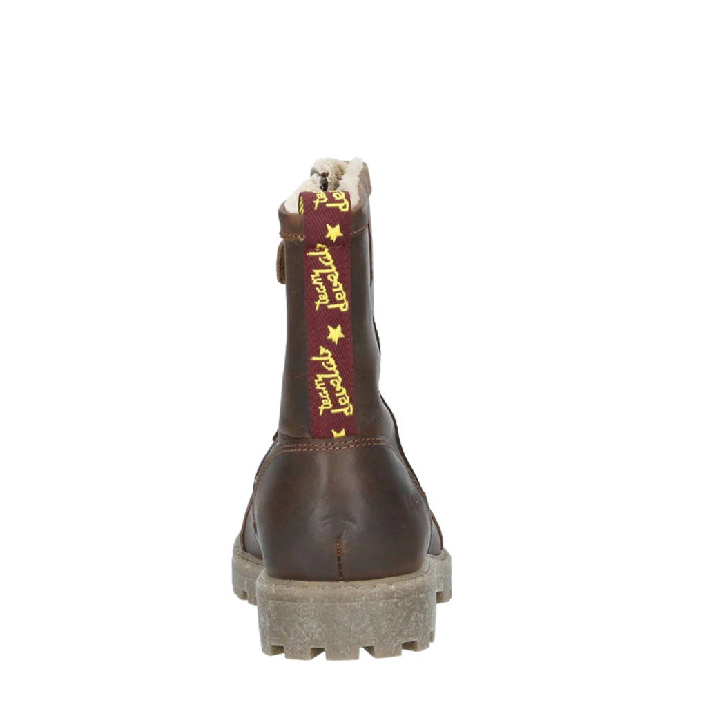Develab gevoerde leren enkelboots cognac