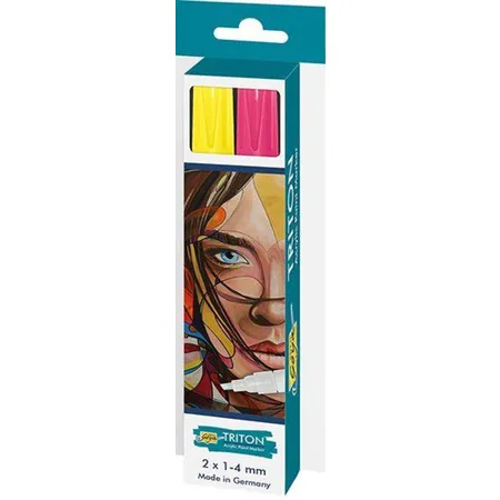 SOLO GOYA Triton Acrylic Paint Marker 1.4 2er Set Fluoresz. Gelb und Fluoresz. Pink
