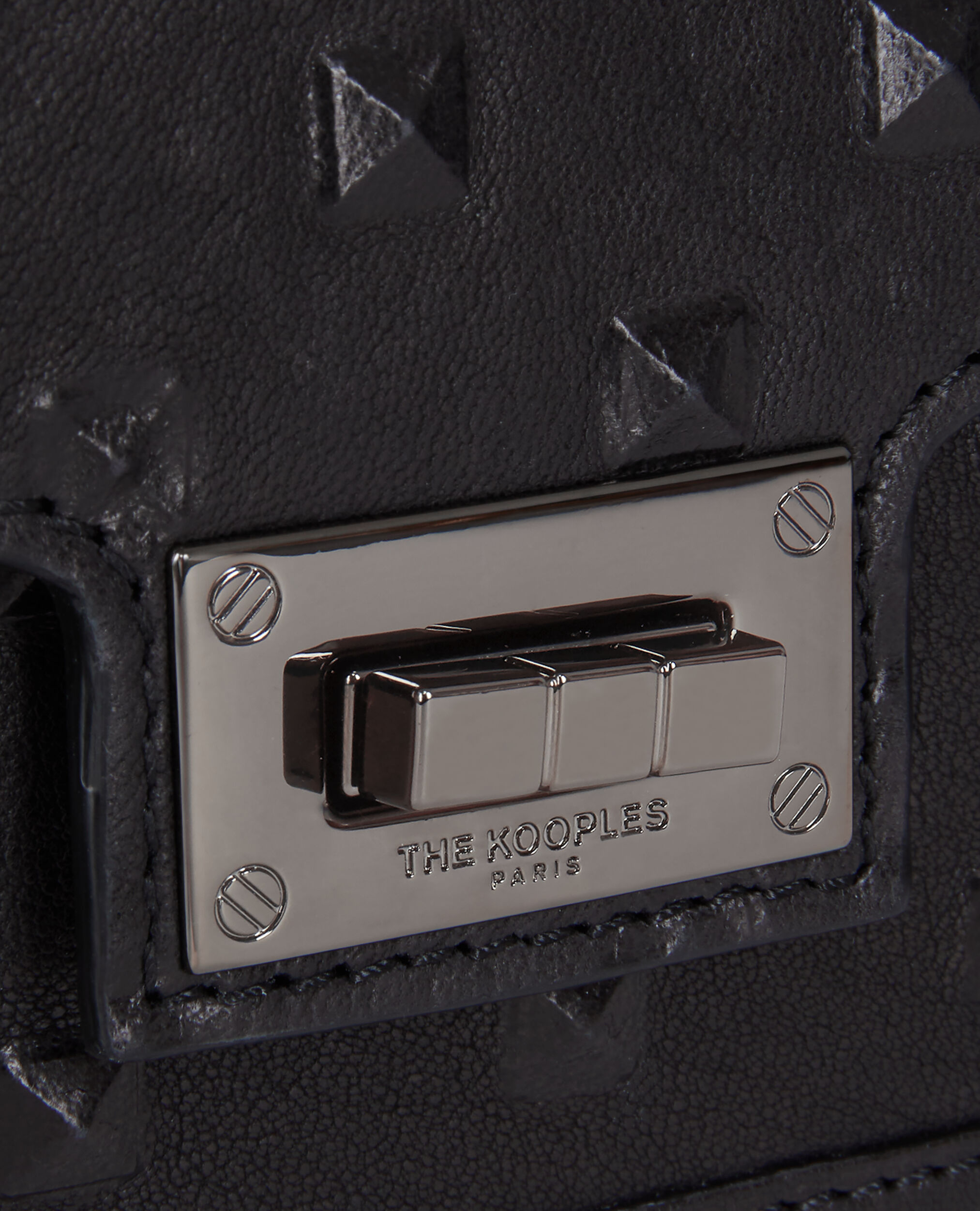Sac Emily small en cuir noir effet clous