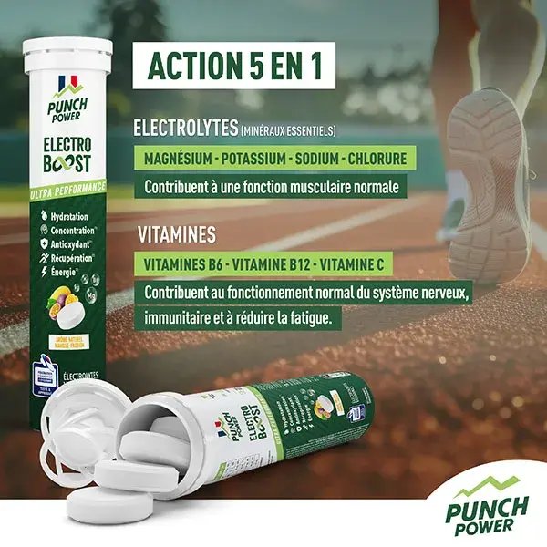 ELECTROBOOST Electrolytes - Vitamine C, Magnesium, Minéraux - Mangue Passion