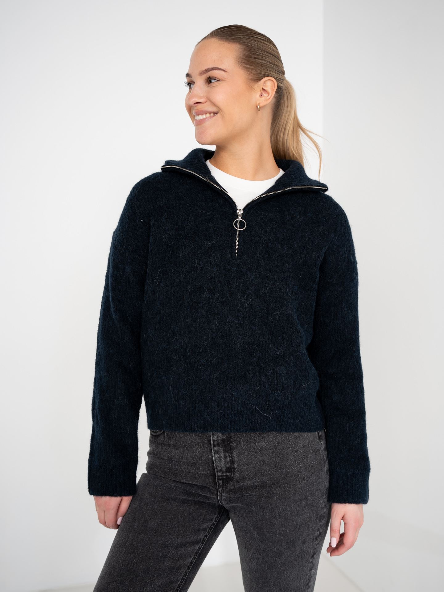 Sia Ras Long Sleeve Knit Half Zip