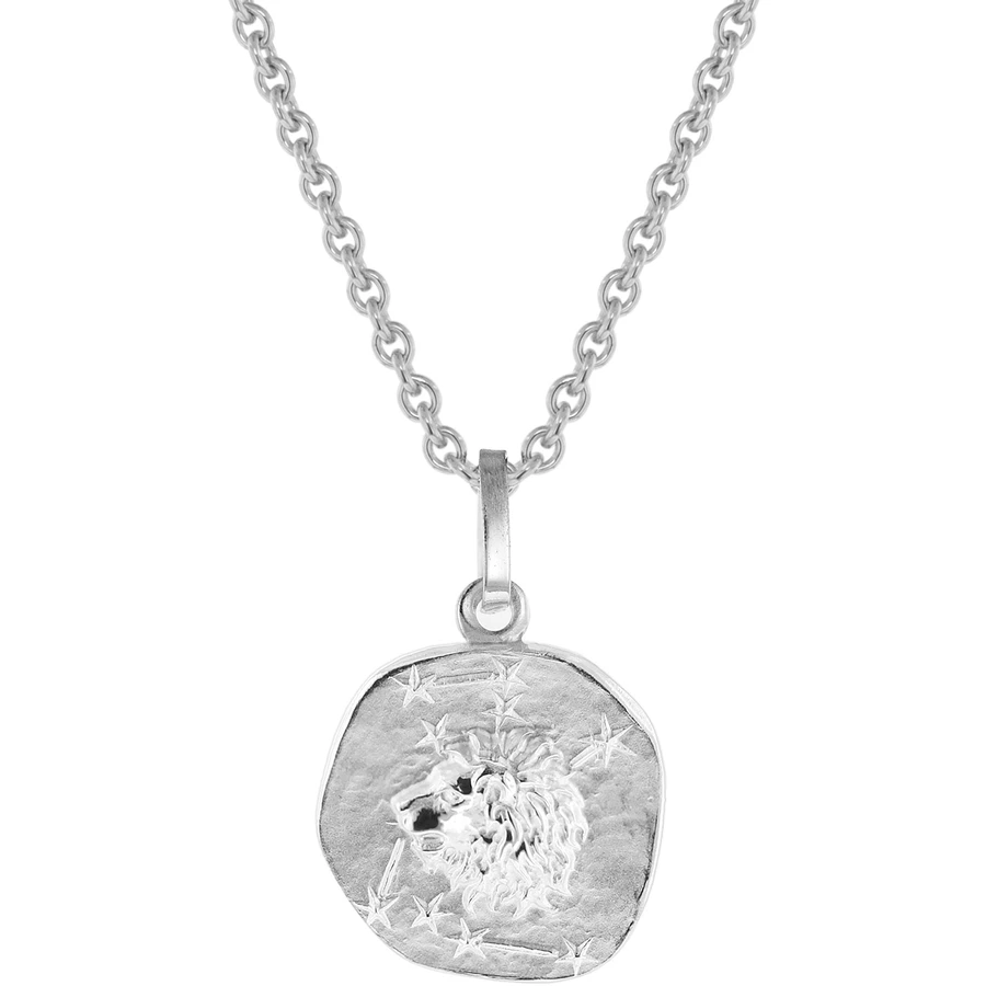 trendor Sternzeichen für Kinder Löwe Weißgold 333 Anhänger + Kette silver