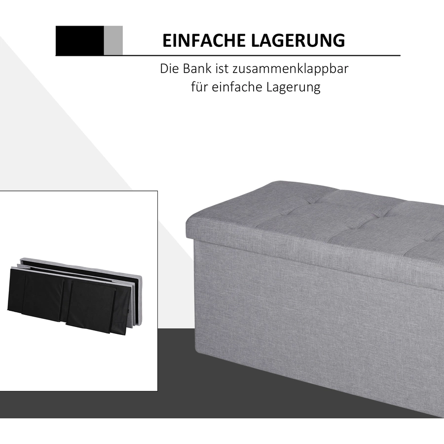 HOMCOM Sitzbank mit Stauraum grau