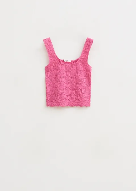 Singlet met schelpenpatroon roze (ROS)