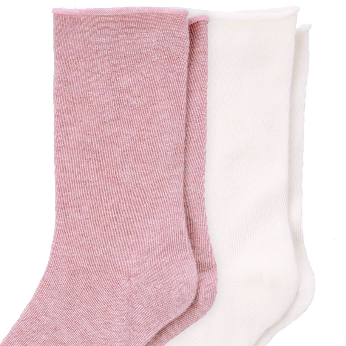 Gina Benotti 2 Paar Damen Socken mit Kaschmir-Anteil weiss / rosa