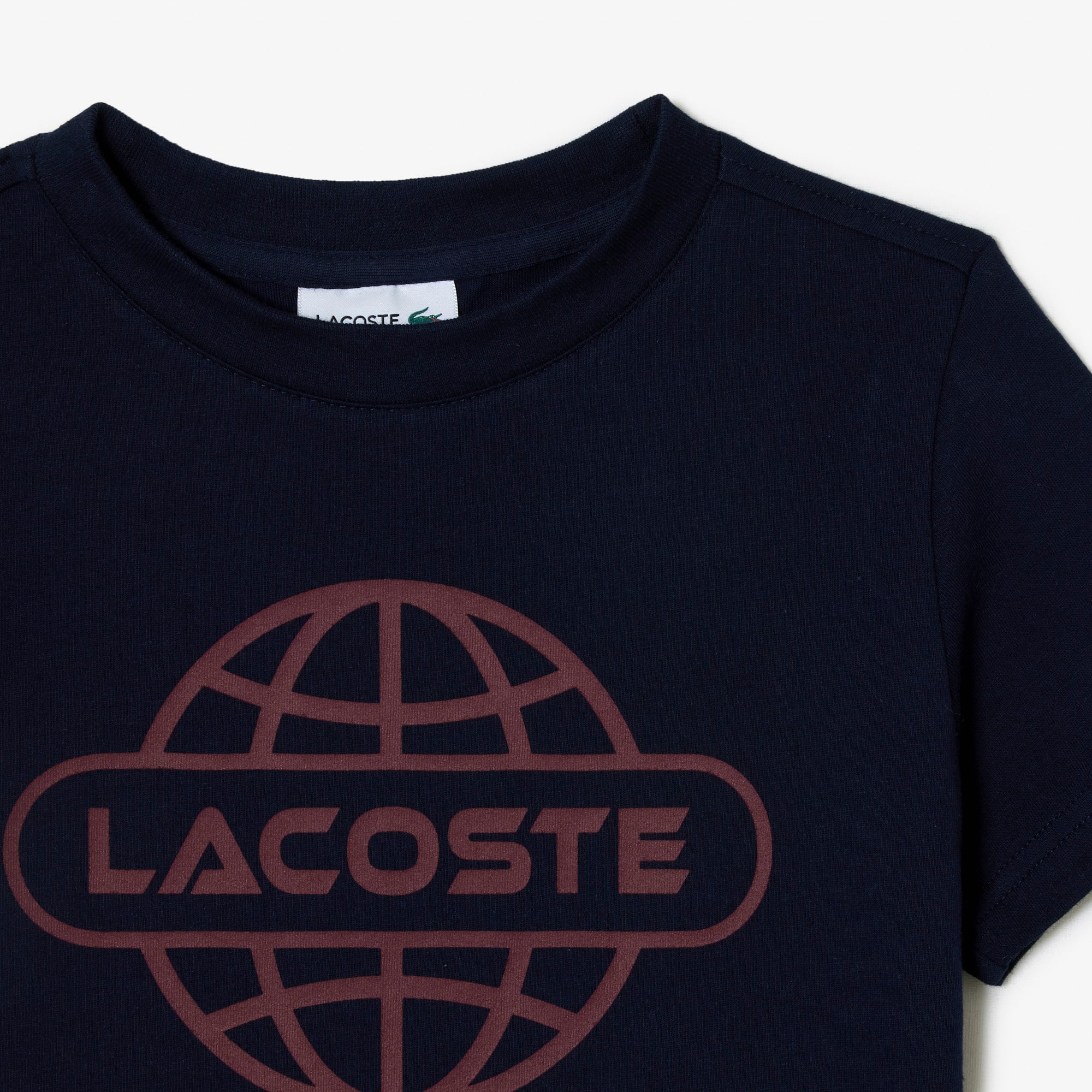 T-shirt avec imprimé planète en jersey de coton T-Shirts & Chemises - Bleu - Lacoste - Enfant