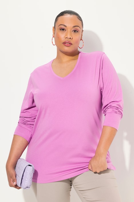 Shirt, V-Ausschnitt, Relaxed, Langarm