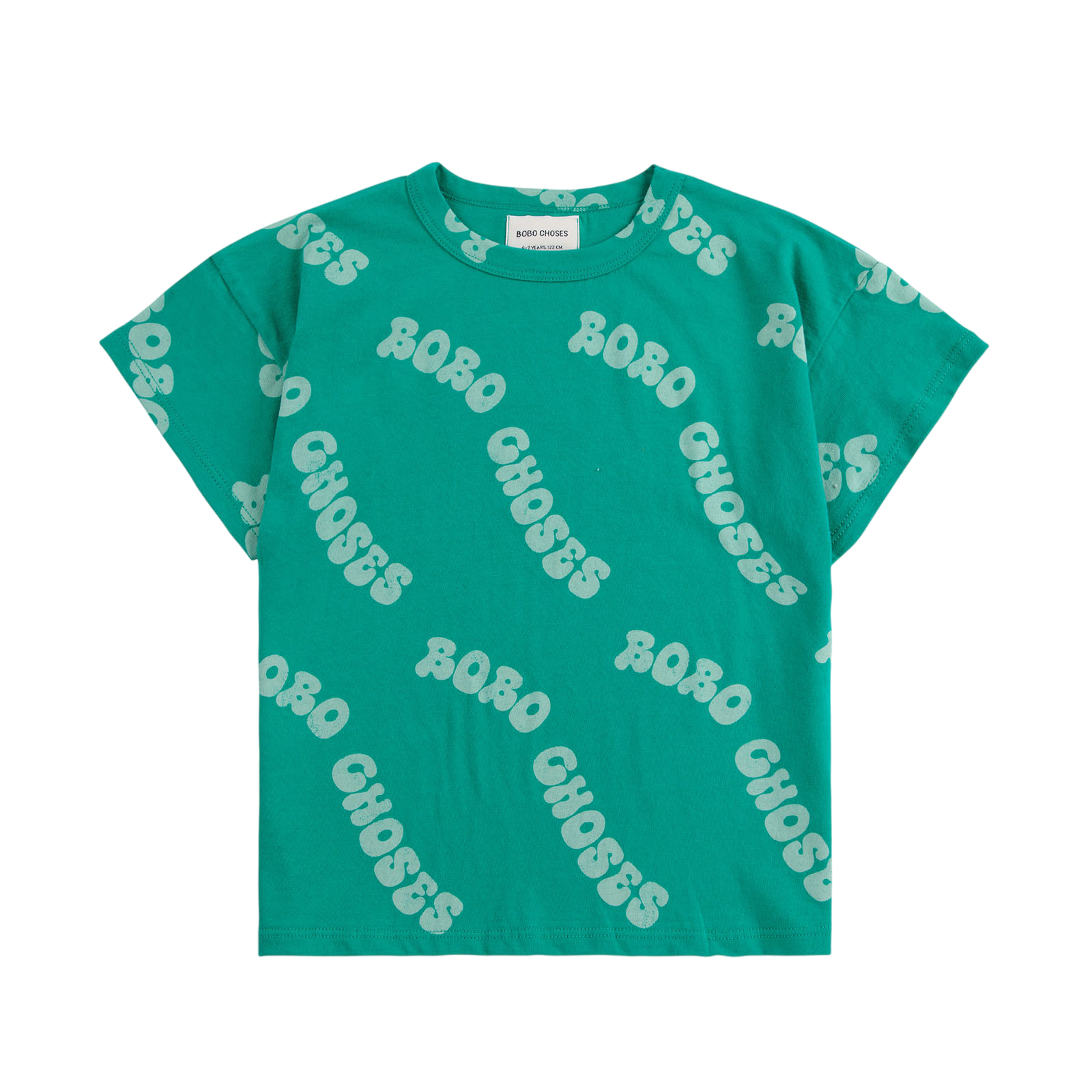 T-Shirt Wavy Bobo Choses All Over Green