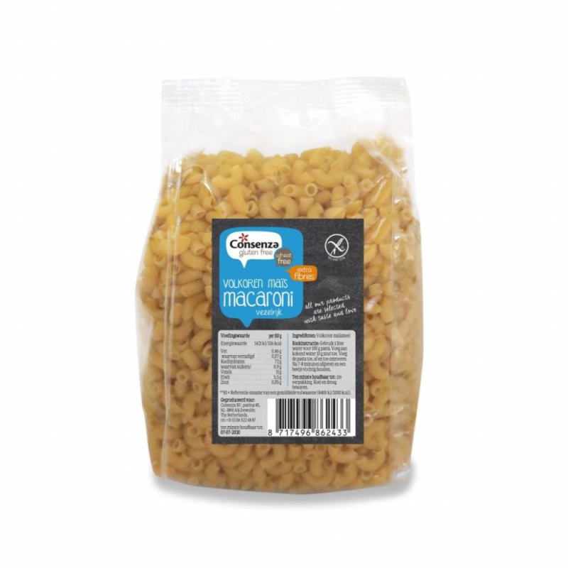 Consenza Volkoren Mais Macaroni 500g