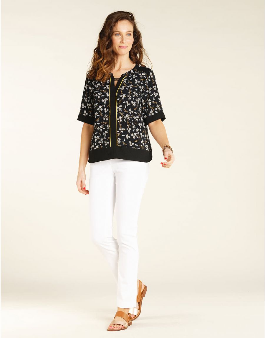 Blouse imprimée noire