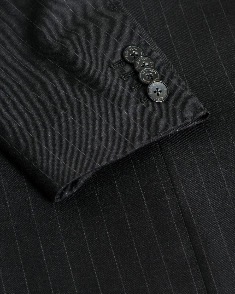 Rose & Born Pinstripe Wool Suit Grey 46