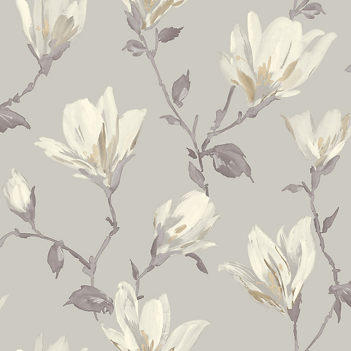 Papier peint intissé GoodHome Leuzea gris clair