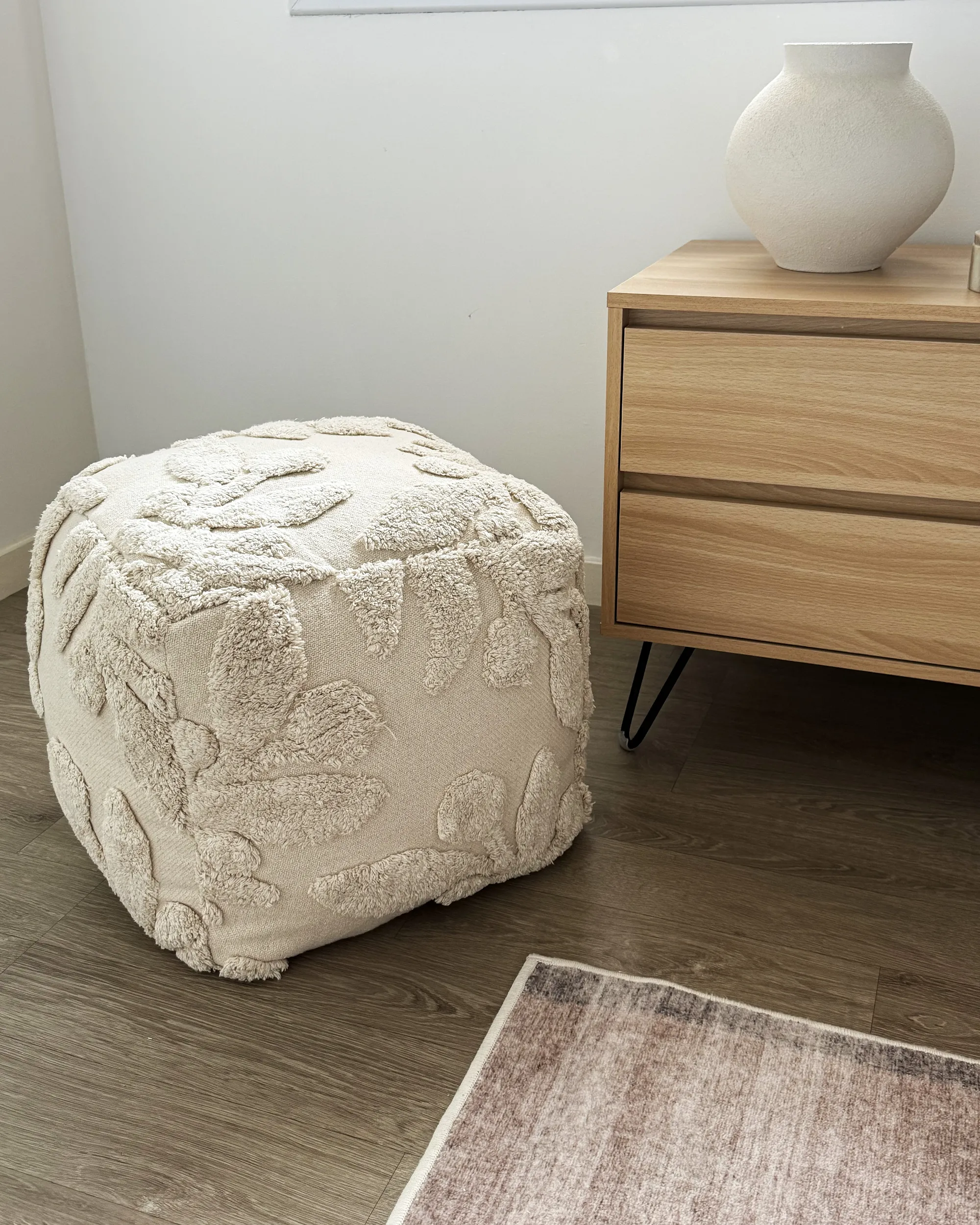 Poef Getuft MULTAN Katoen Beige