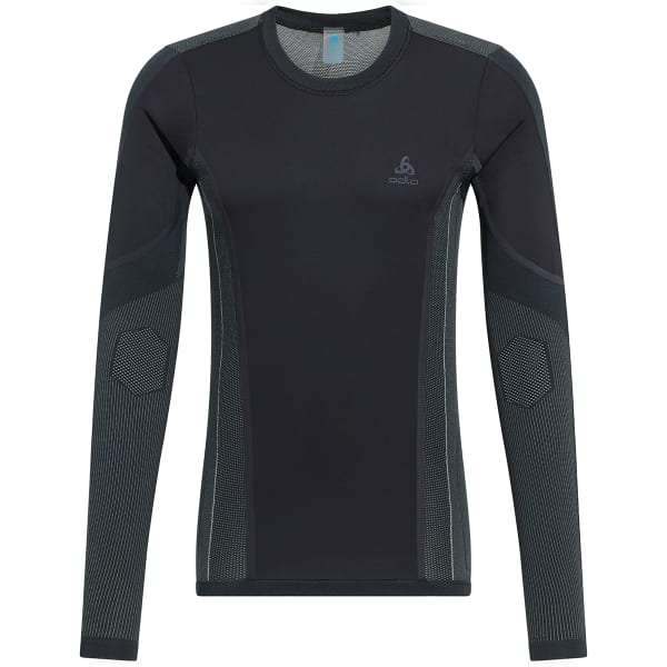 T-shirt thermique ODLO ZEROWEIGHT PK WINDPROOF WARM BL TOP CREW NECK L/S BLACK/ODLO CONCRETE GREY
