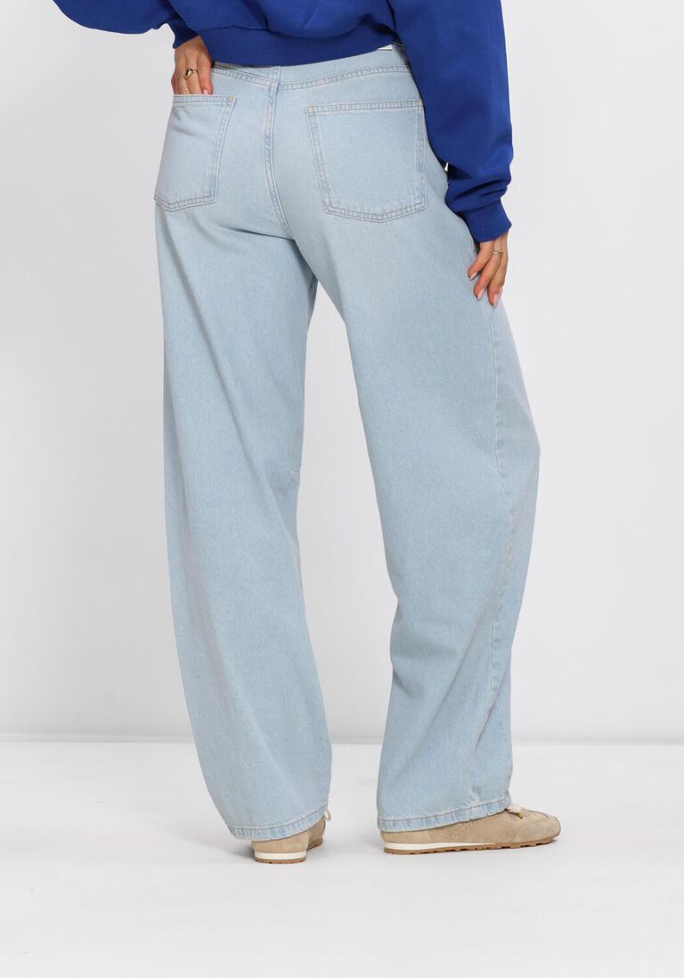 lichtblauwe alix the label wide jeans ladies woven flowy denim pants