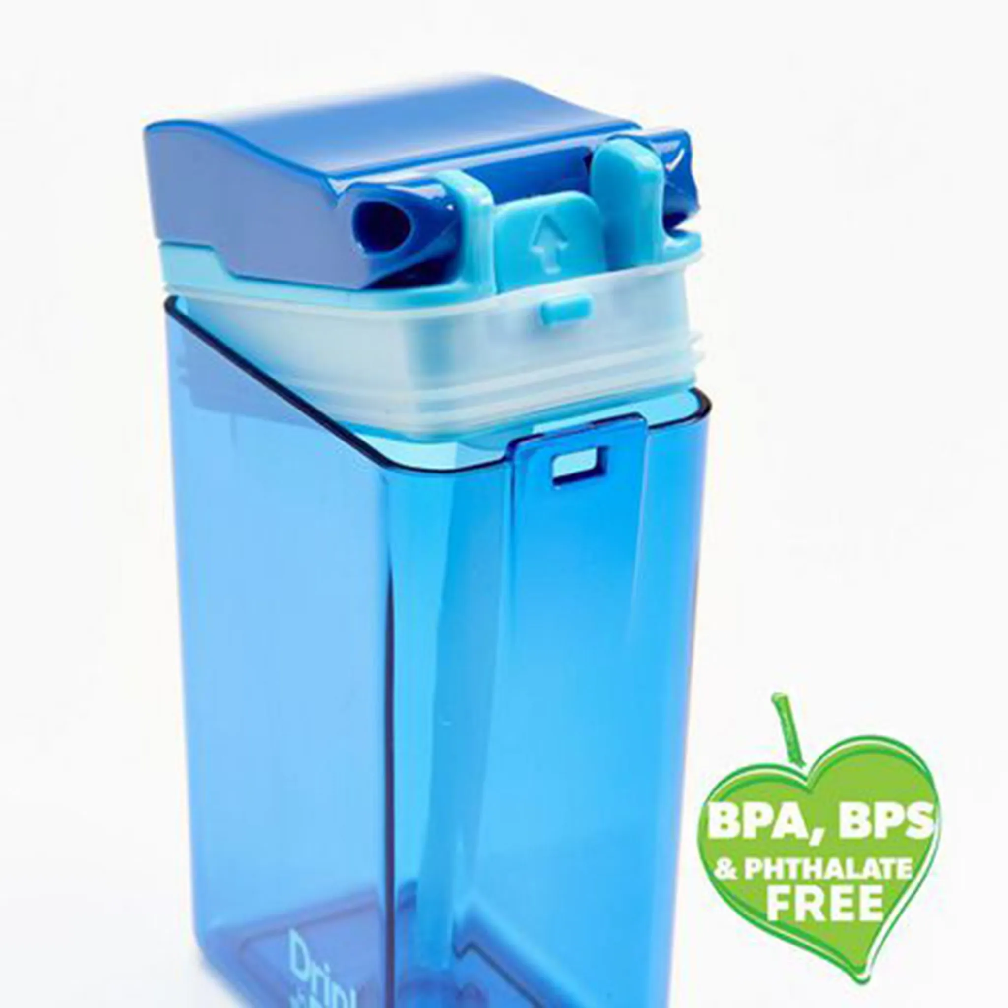 Drink in the Box Contenant avec Paille 8oz- Bleu