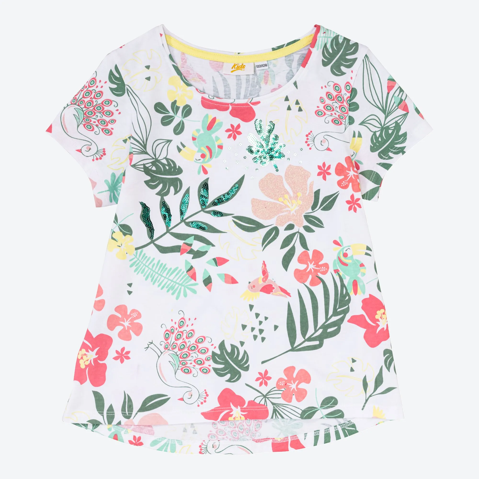 Kinder-Mädchen-T-Shirt in tropischem Design