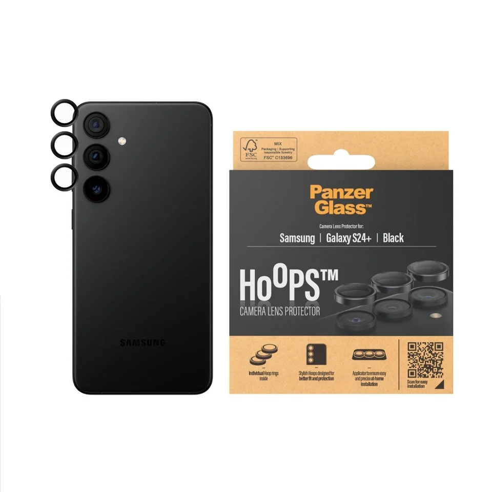 PanzerGlass - Hoops - Linsebeskyttelse - Samsung Galaxy S24 Plus - Sort