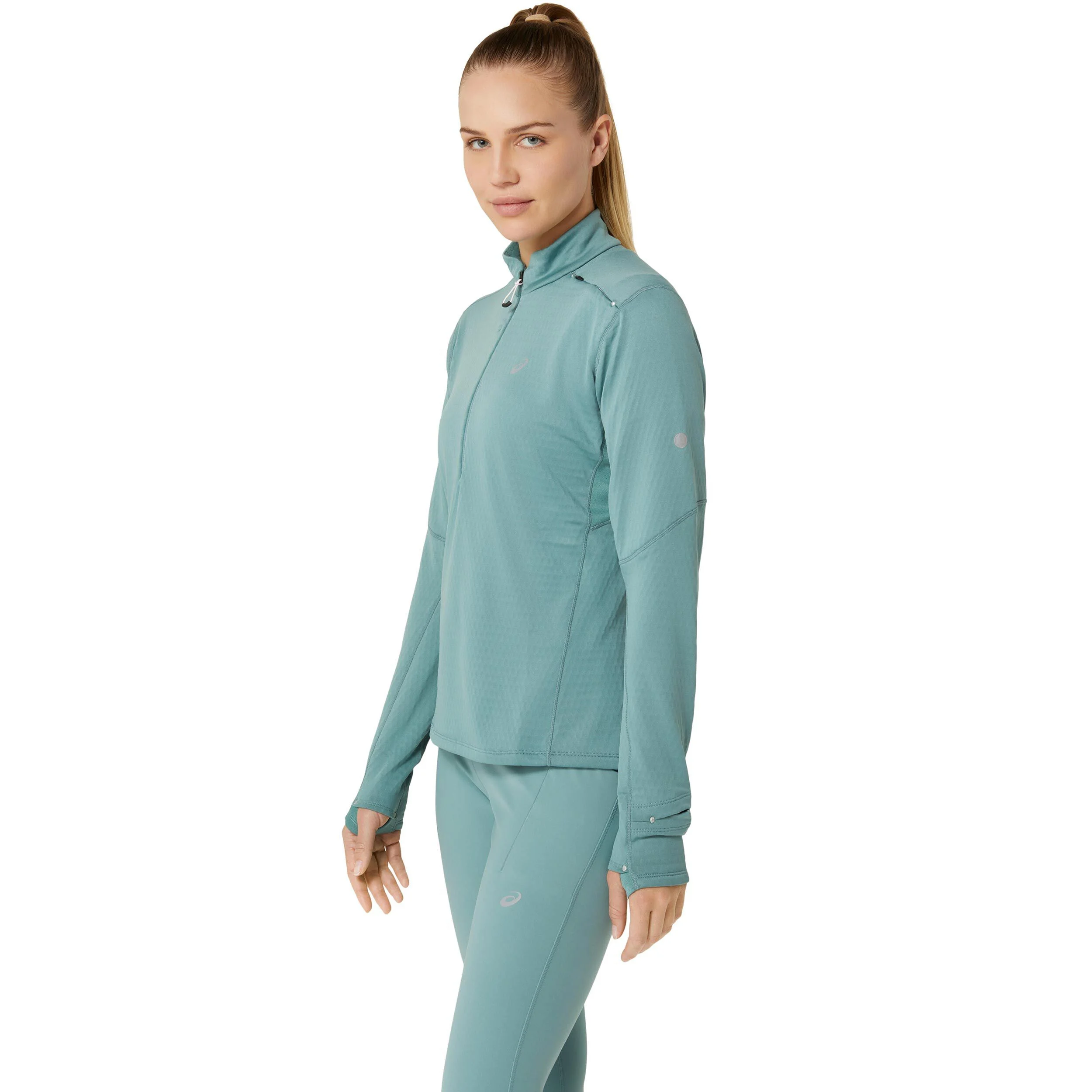 ASICS Road Winter 1/2 Zip Mid Layer Maillot De Course Femmes - Sauge