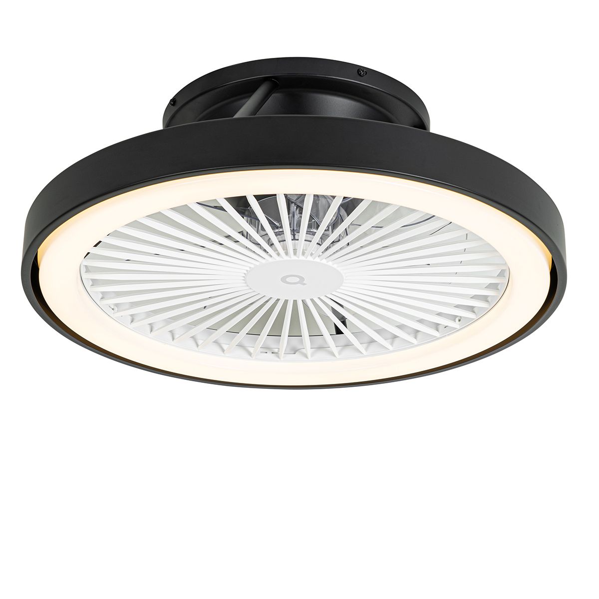Smart plafondventilator zwart 54cm incl. LED dimbaar met afstandsbediening - Dave