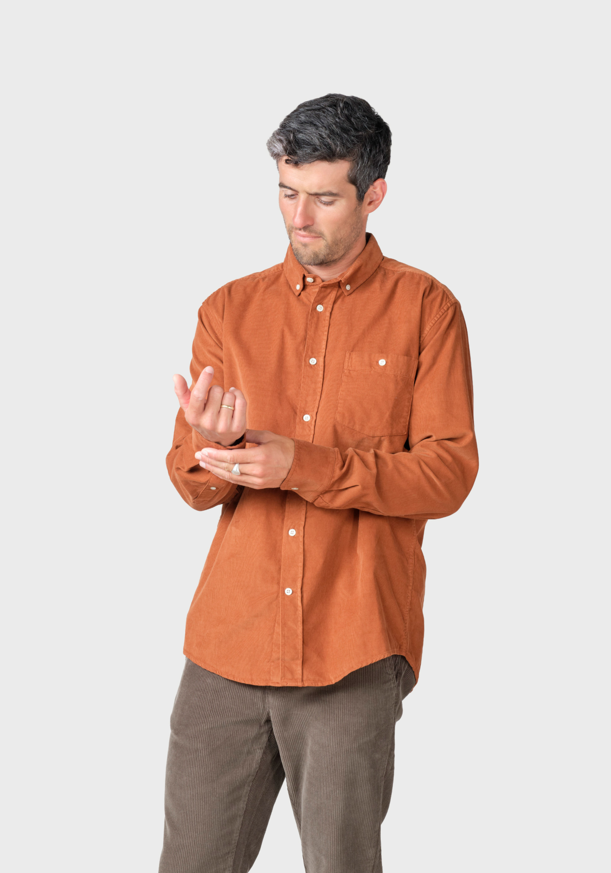 Klitmøller Collective Cord-Hemd Benjamin Corduroy Rust