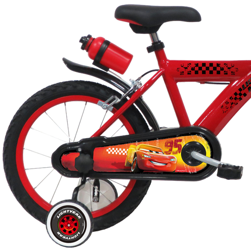 Bicicleta infantil Cars de 16 polegadas para crianças de 5 a 7 anos