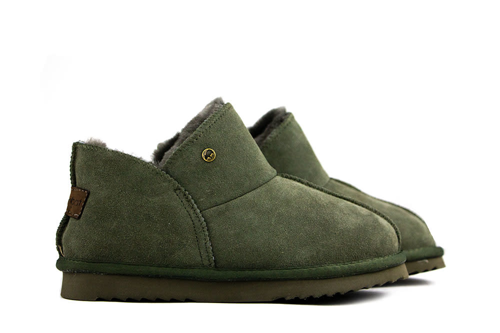 Warmbat Pantoffels Groen Willow Suede