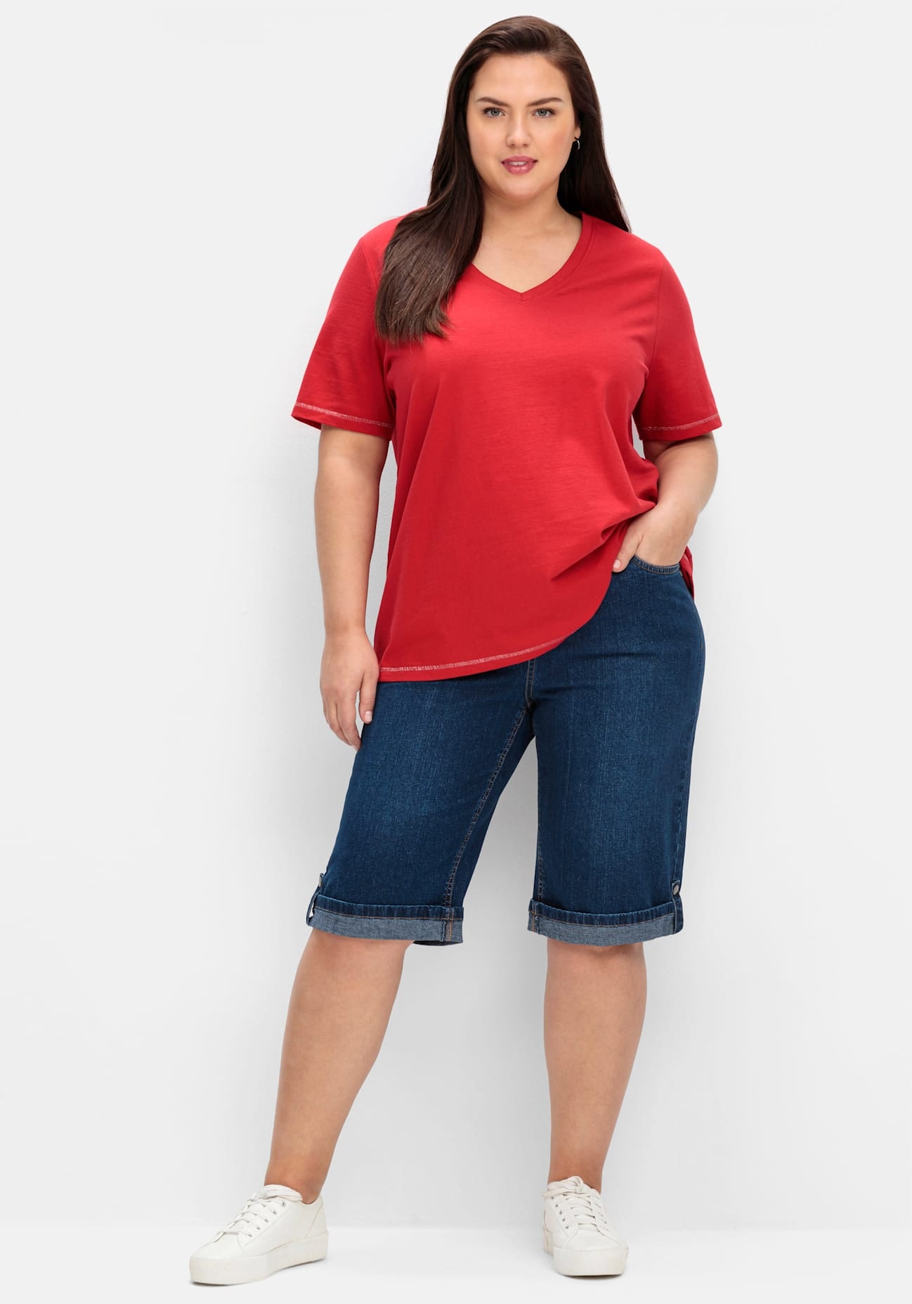 Sheego Jeansbermudas